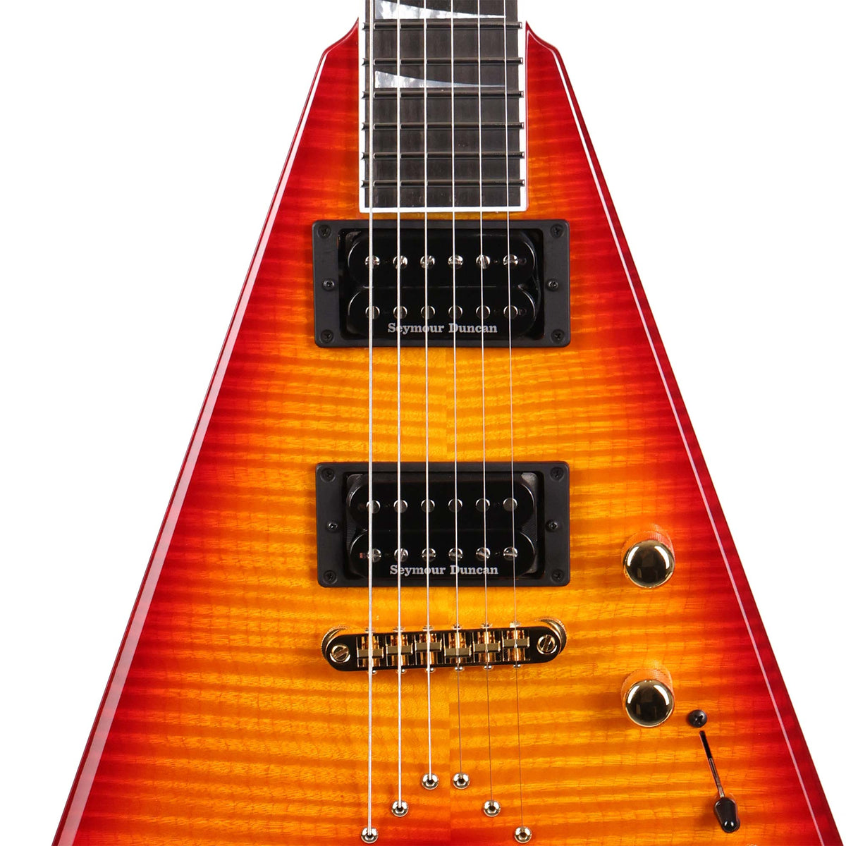 Jackson Custom Shop King V Cherry Burst Flame Top | The Music Zoo
