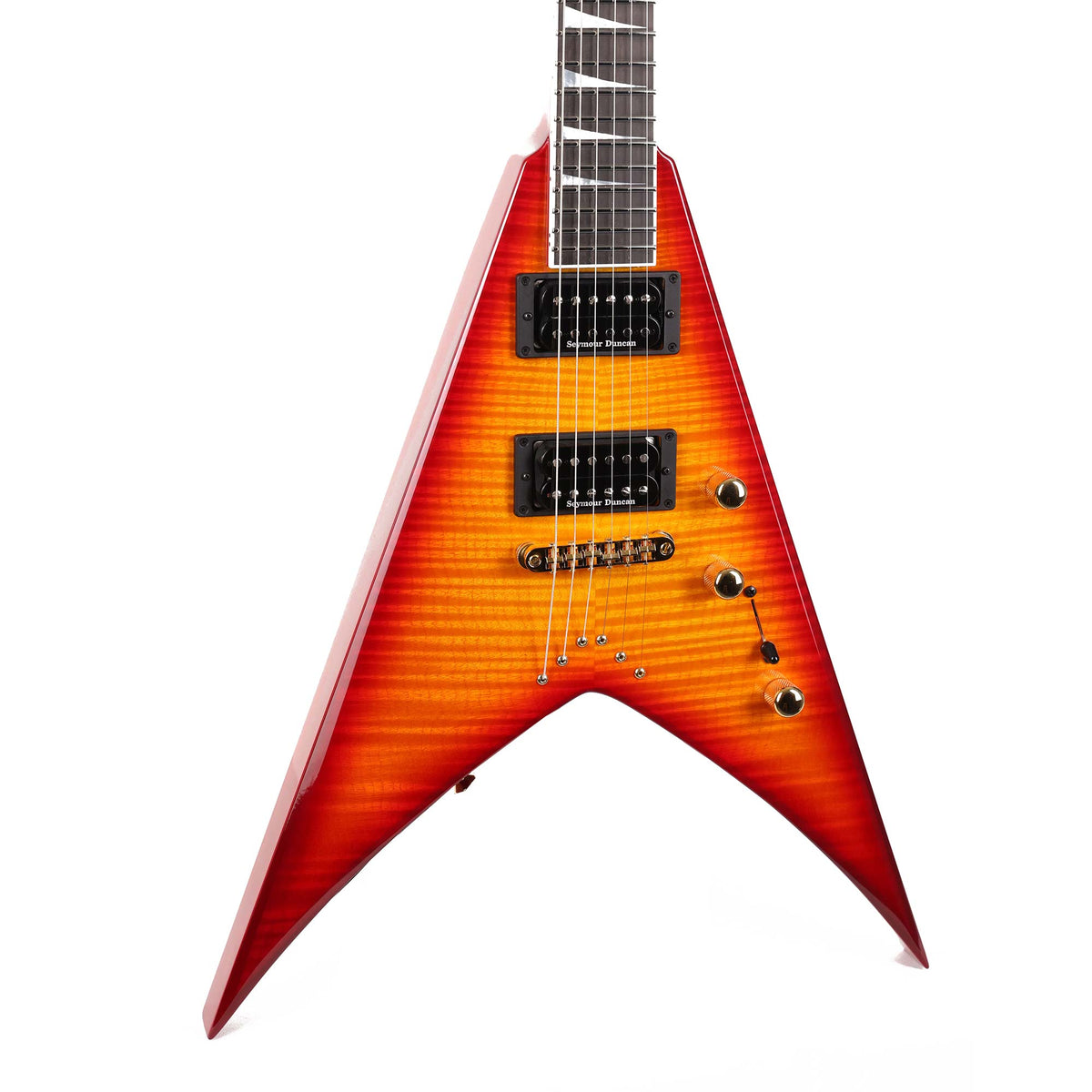 Jackson Custom Shop King V Cherry Burst Flame Top | The Music Zoo