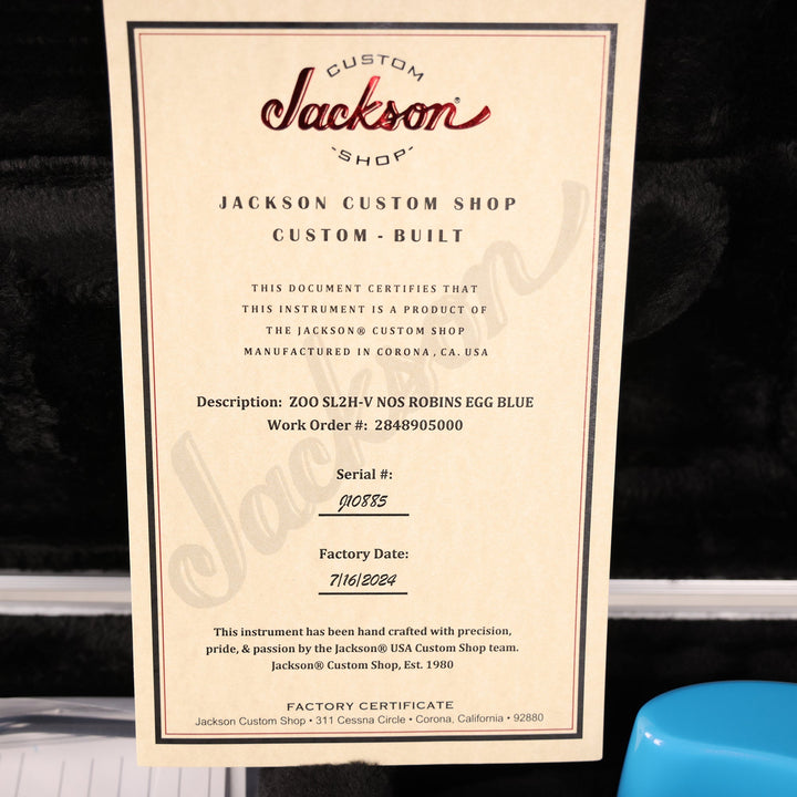 Jackson Custom Shop SL2H-V Soloist Robins Egg Blue Music Zoo Exclusive