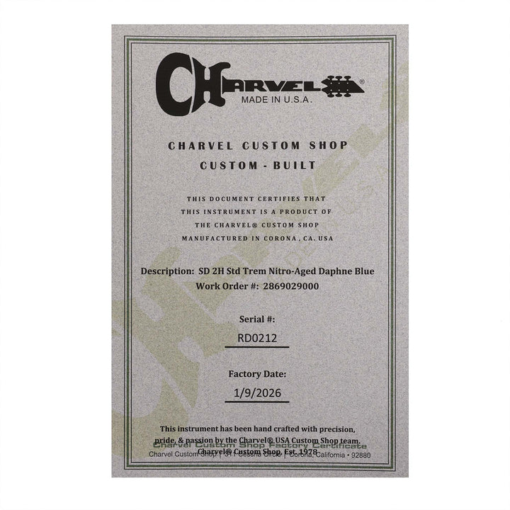 Charvel Custom Shop Nitro Aged San Dimas Masterbuilt Red Dave Daphne Blue