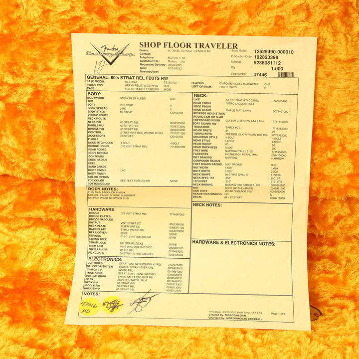 Fender Custom Shop '60s Stratocaster Thin Skin Faded 3-Tone Sunburst Used