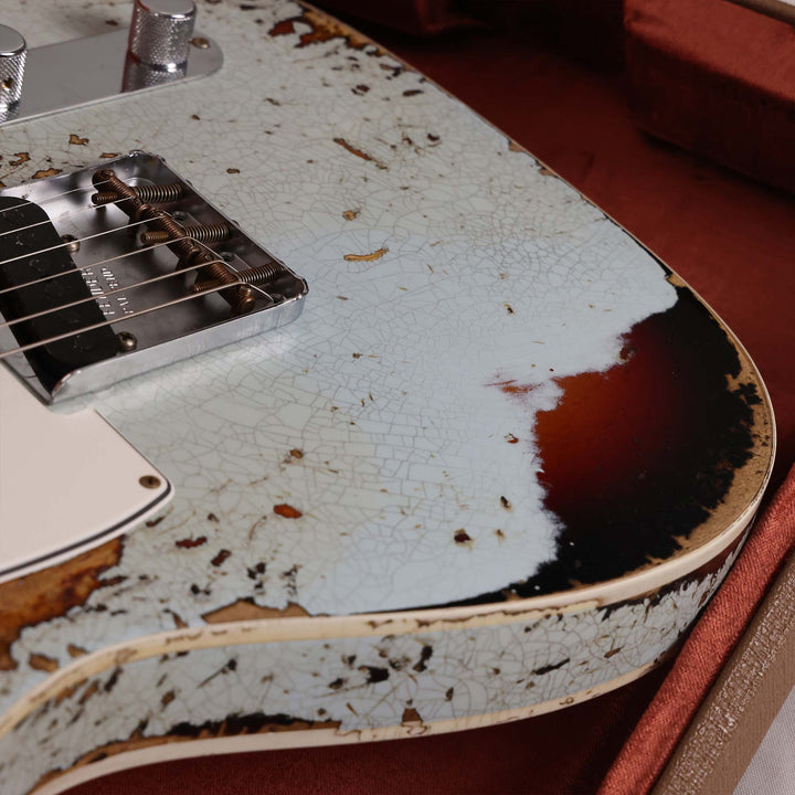Fender Custom Shop 1959 Custom Telecaster Super Heavy Relic Faded Aged Sonic Blue over 3-Tone Sunburst