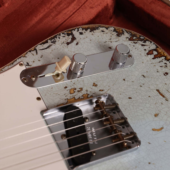 Fender Custom Shop 1959 Custom Telecaster Super Heavy Relic Faded Aged Sonic Blue over 3-Tone Sunburst