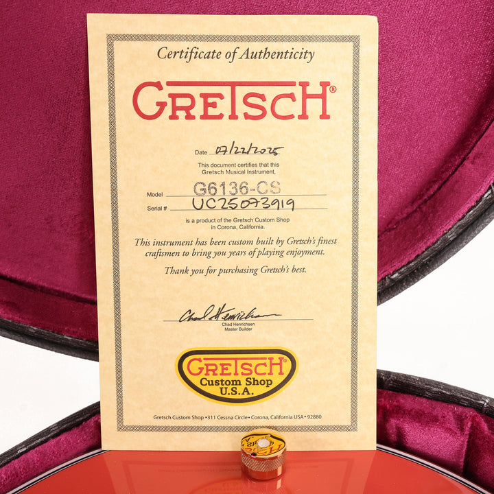 Gretsch Custom Shop G6136-55GE 1955 Falcon Masterbuilt Chad Henrichsen Tahitian Coral