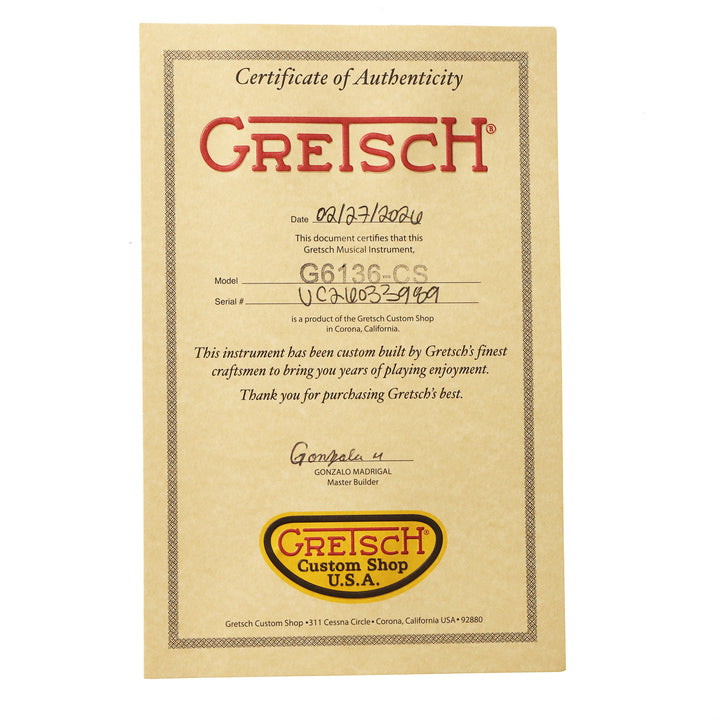 Gretsch Custom Shop G6136-55GE 1955 Falcon Masterbuilt Gonzalo Madrigal Tahitian Coral