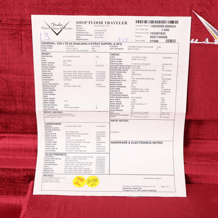 Fender Custom Shop Dual Mag II Stratocaster Super Heavy Relic Aged Seafoam Green