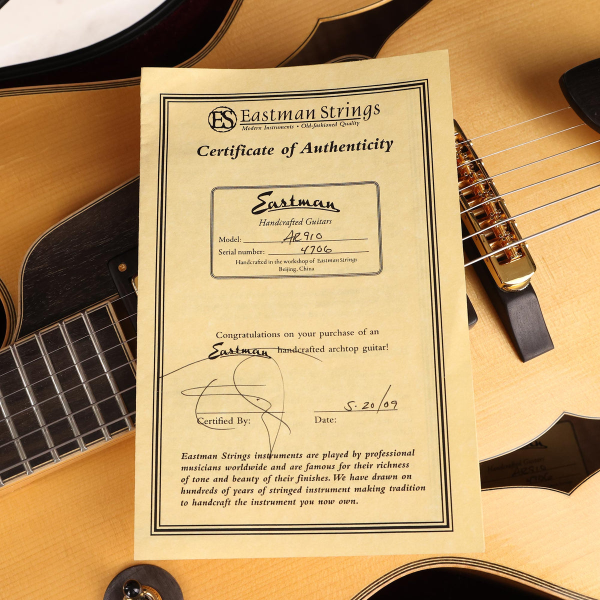 Eastman AR910 Archtop Guitar 2009 — 10