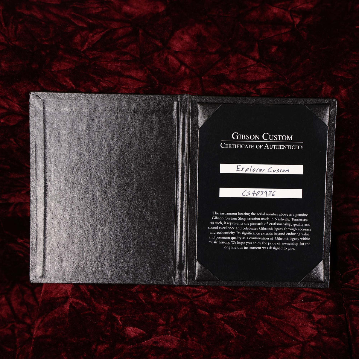 Gibson Custom Shop Explorer Custom Ebony Gloss — 8