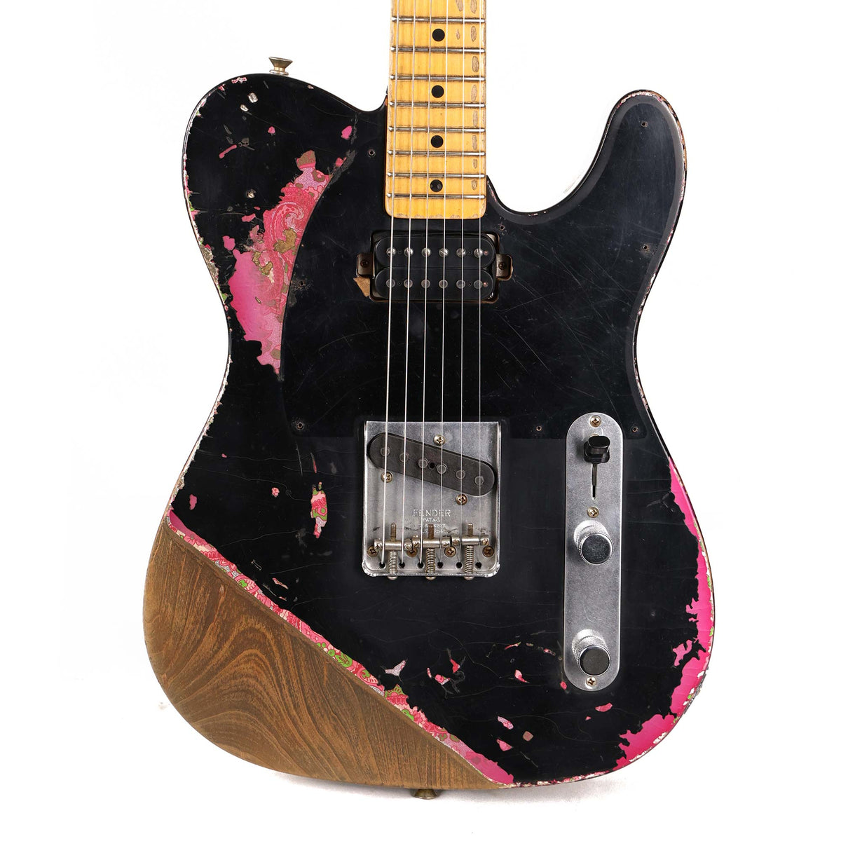 Fender Custom Shop 1967 Telecaster Hacksaw Relic Masterbuilt Jason Smith Black over Pink Paisley — 1