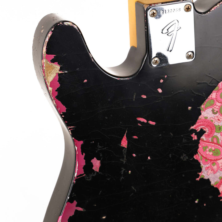 Fender Custom Shop 1967 Telecaster Hacksaw Relic Masterbuilt Jason Smith Black over Pink Paisley