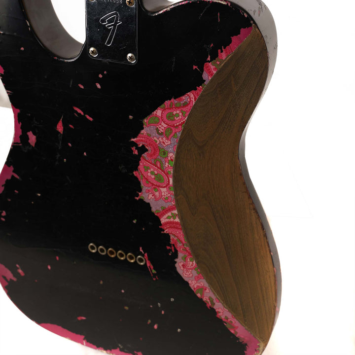 Fender Custom Shop 1967 Telecaster Hacksaw Relic Masterbuilt Jason Smith Black over Pink Paisley