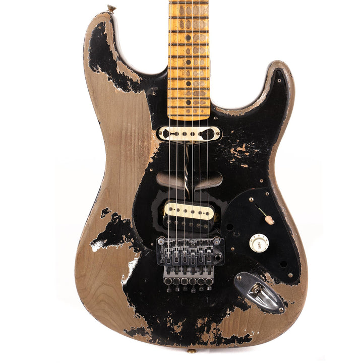 Fender Custom Shop 1957 Stratocaster Masterbuilt Austin MacNutt Music Zoo Hacksaw Relic Black over Olympic White
