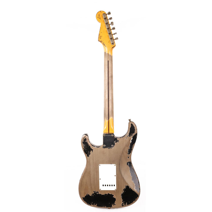 Fender Custom Shop 1957 Stratocaster Masterbuilt Austin MacNutt Music Zoo Hacksaw Relic Black over Olympic White