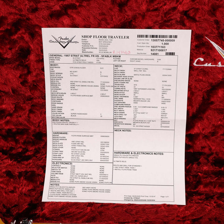 Fender Custom Shop 1957 HS Stratocaster Hacksaw Relic Super Faded Aged Black Masterbuilt Kyle McMillin