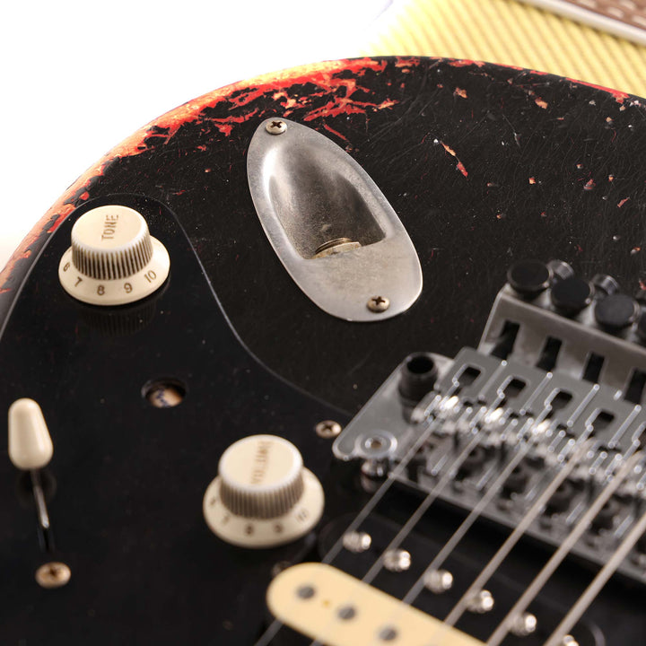 Fender Custom Shop 1957 HS Stratocaster Hacksaw Relic Black over Hot Rod Red Masterbuilt Kyle McMillin