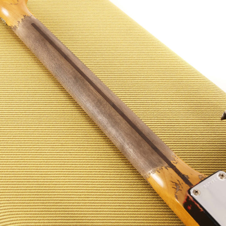 Fender Custom Shop 1957 HS Stratocaster Hacksaw Relic Black over Hot Rod Red Masterbuilt Kyle McMillin