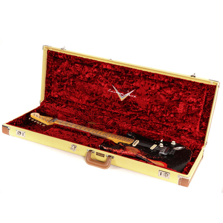 Fender Custom Shop 1957 HS Stratocaster Hacksaw Relic Black over Hot Rod Red Masterbuilt Kyle McMillin