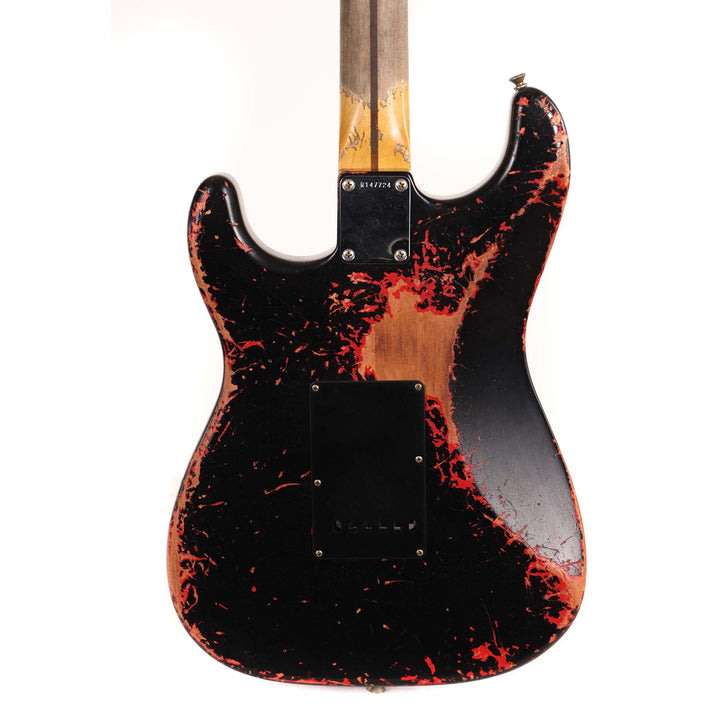 Fender Custom Shop 1957 HS Stratocaster Hacksaw Relic Black over Hot Rod Red Masterbuilt Kyle McMillin