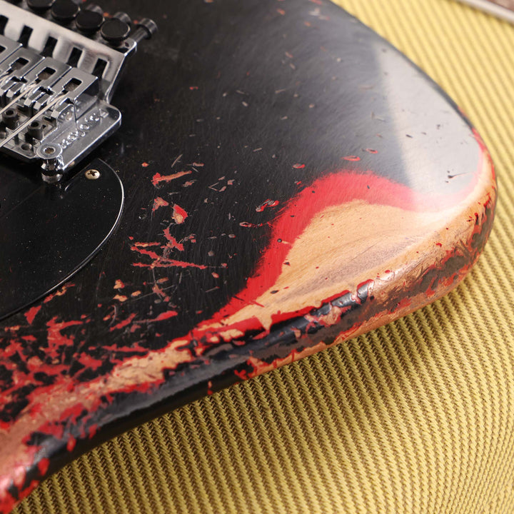 Fender Custom Shop 1957 HS Stratocaster Hacksaw Relic Black over Hot Rod Red Masterbuilt Kyle McMillin