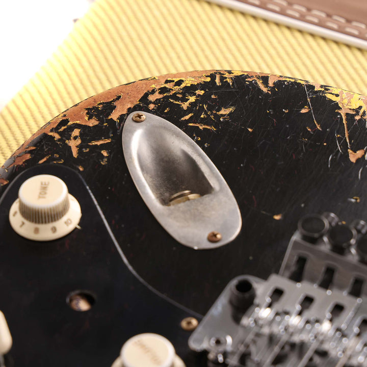 Fender Custom Shop 1957 HS Stratocaster Hacksaw Relic Black over Graffiti Yellow Masterbuilt Kyle McMillin