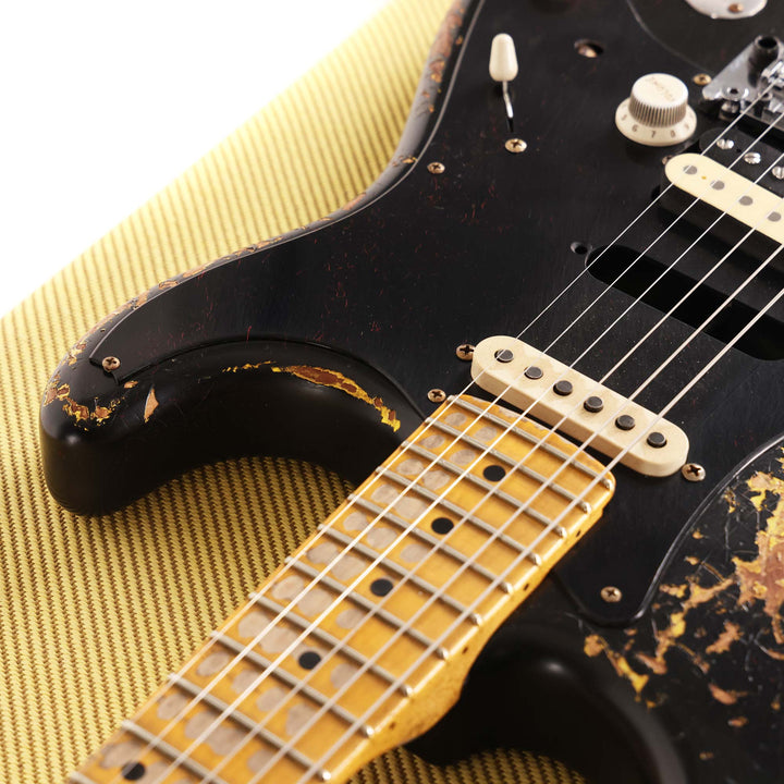 Fender Custom Shop 1957 HS Stratocaster Hacksaw Relic Black over Graffiti Yellow Masterbuilt Kyle McMillin
