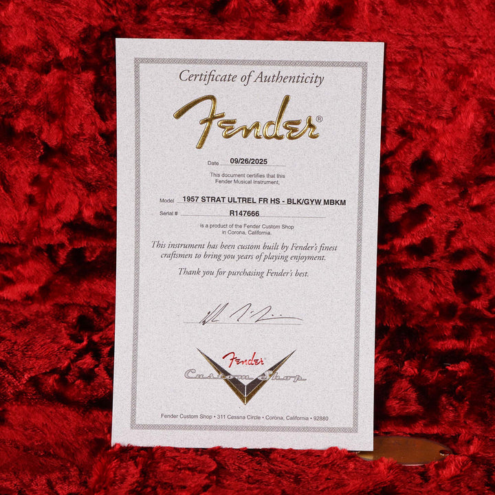 Fender Custom Shop 1957 HS Stratocaster Hacksaw Relic Black over Graffiti Yellow Masterbuilt Kyle McMillin