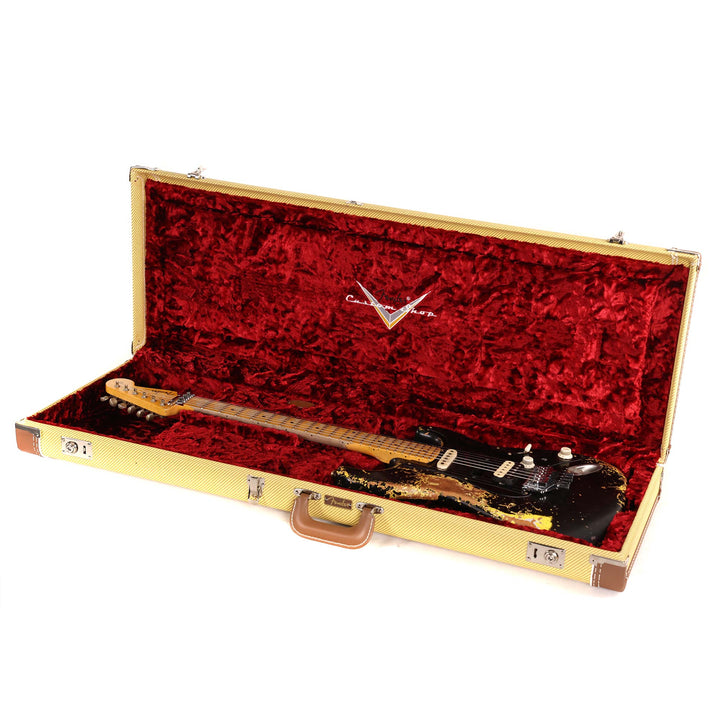 Fender Custom Shop 1957 HS Stratocaster Hacksaw Relic Black over Graffiti Yellow Masterbuilt Kyle McMillin