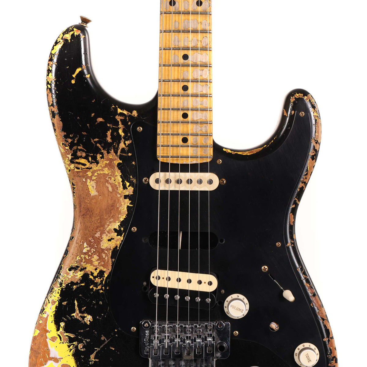 Fender Custom Shop 1957 HS Stratocaster Hacksaw Relic Black over Graffiti Yellow Masterbuilt Kyle McMillin — 4