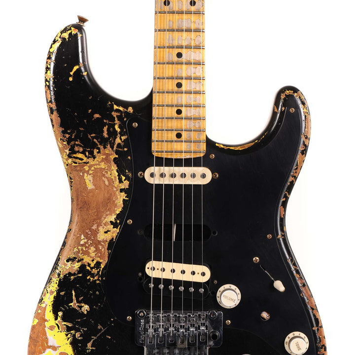 Fender Custom Shop 1957 HS Stratocaster Hacksaw Relic Black over Graffiti Yellow Masterbuilt Kyle McMillin