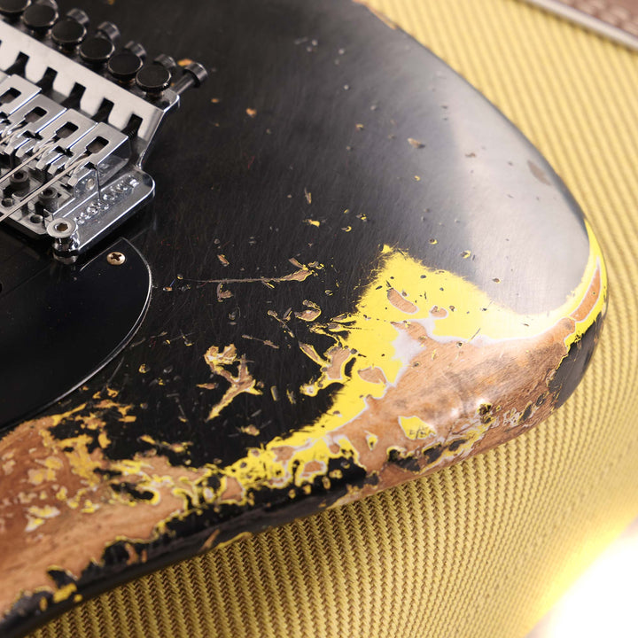 Fender Custom Shop 1957 HS Stratocaster Hacksaw Relic Black over Graffiti Yellow Masterbuilt Kyle McMillin