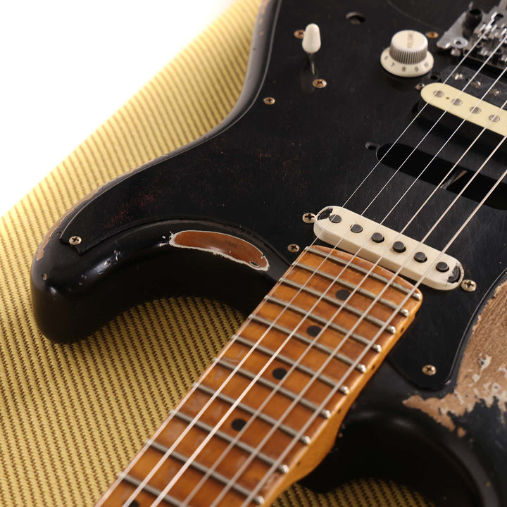 Fender Custom Shop 1957 HS Stratocaster Hacksaw Relic Black over Olympic White Masterbuilt Kyle McMillin