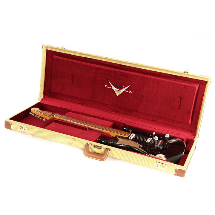 Fender Custom Shop 1957 HS Stratocaster Hacksaw Relic Black over Olympic White Masterbuilt Kyle McMillin