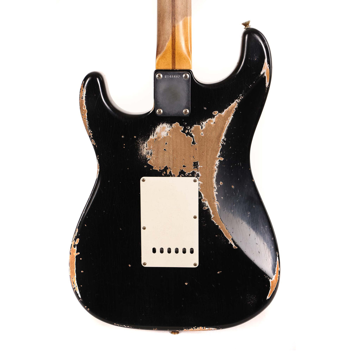 Fender Custom Shop 1957 HS Stratocaster Hacksaw Relic Black over Olympic White Masterbuilt Kyle McMillin — 6