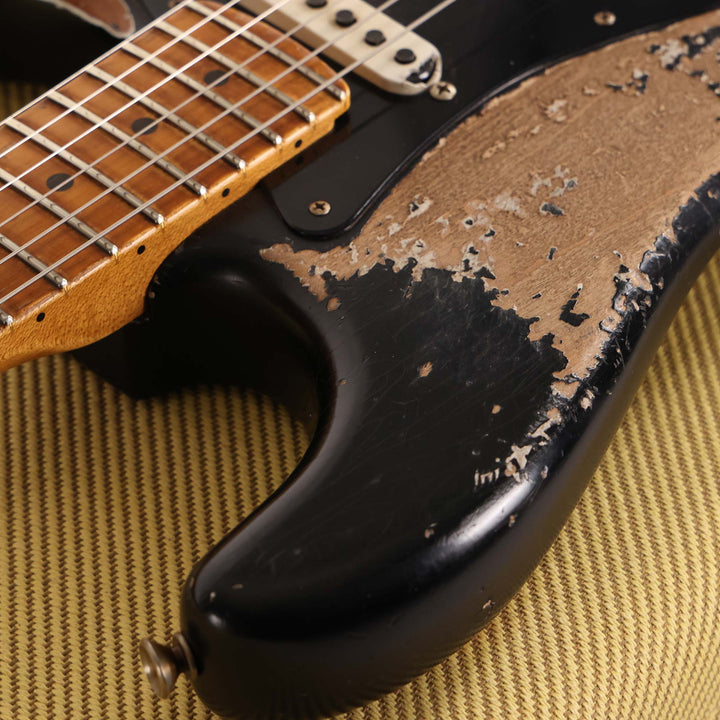 Fender Custom Shop 1957 HS Stratocaster Hacksaw Relic Black over Olympic White Masterbuilt Kyle McMillin