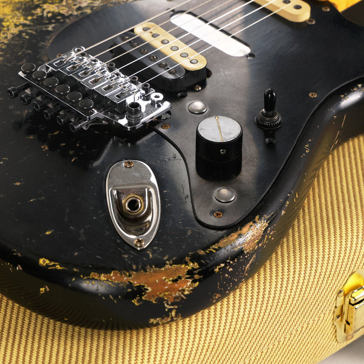 Fender Custom Shop 1957 HS Stratocaster Hacksaw Relic Black over Graffiti Yellow Masterbuilt Jason Smith