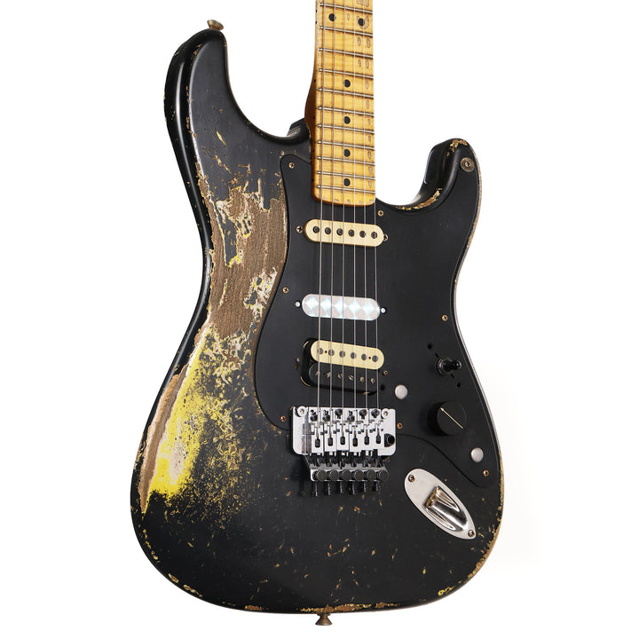 Fender Custom Shop 1957 HS Stratocaster Hacksaw Relic Black over Graffiti Yellow Masterbuilt Jason Smith