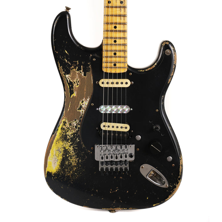 Fender Custom Shop 1957 HS Stratocaster Hacksaw Relic Black over Graffiti Yellow Masterbuilt Jason Smith