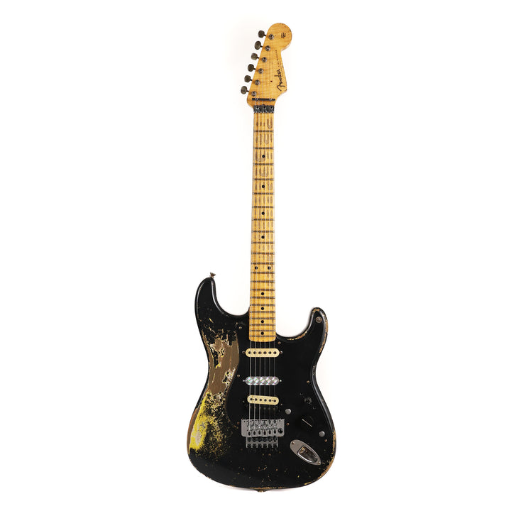 Fender Custom Shop 1957 HS Stratocaster Hacksaw Relic Black over Graffiti Yellow Masterbuilt Jason Smith