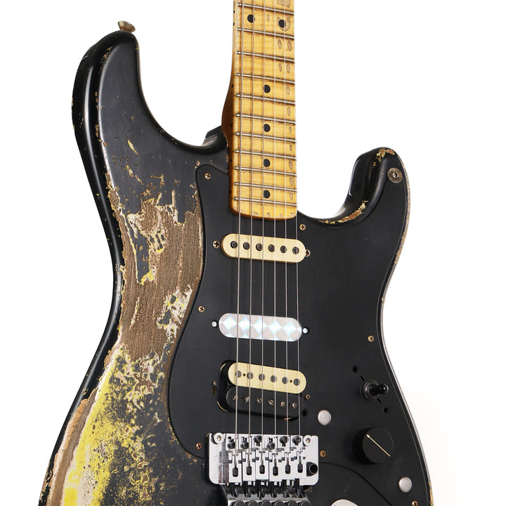 Fender Custom Shop 1957 HS Stratocaster Hacksaw Relic Black over Graffiti Yellow Masterbuilt Jason Smith