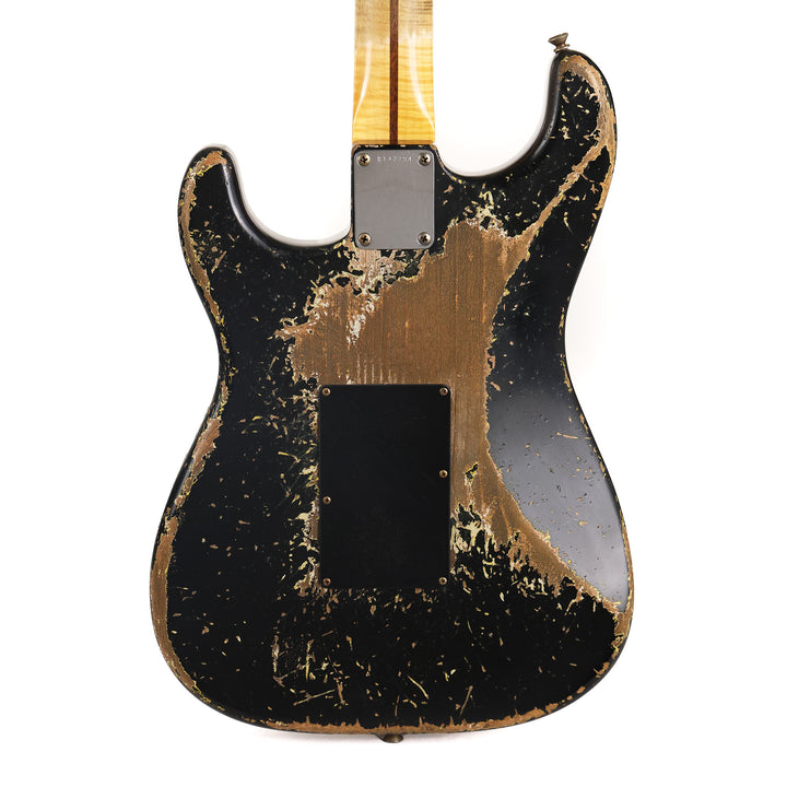 Fender Custom Shop 1957 HS Stratocaster Hacksaw Relic Black over Graffiti Yellow Masterbuilt Jason Smith