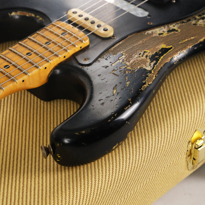 Fender Custom Shop 1957 HS Stratocaster Hacksaw Relic Black over Graffiti Yellow Masterbuilt Jason Smith