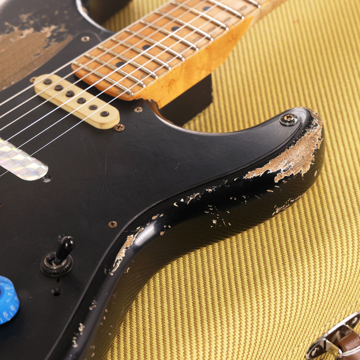 Fender Custom Shop 1957 HS Stratocaster Hacksaw Relic Black over Olympic White Masterbuilt Jason Smith