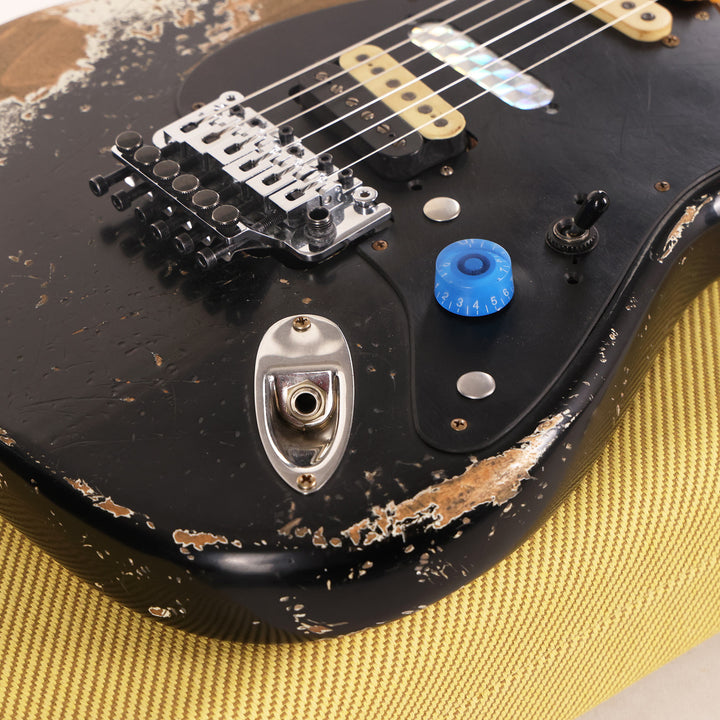 Fender Custom Shop 1957 HS Stratocaster Hacksaw Relic Black over Olympic White Masterbuilt Jason Smith