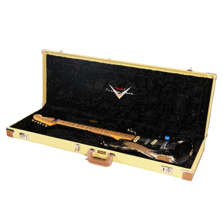 Fender Custom Shop 1957 HS Stratocaster Hacksaw Relic Black over Olympic White Masterbuilt Jason Smith