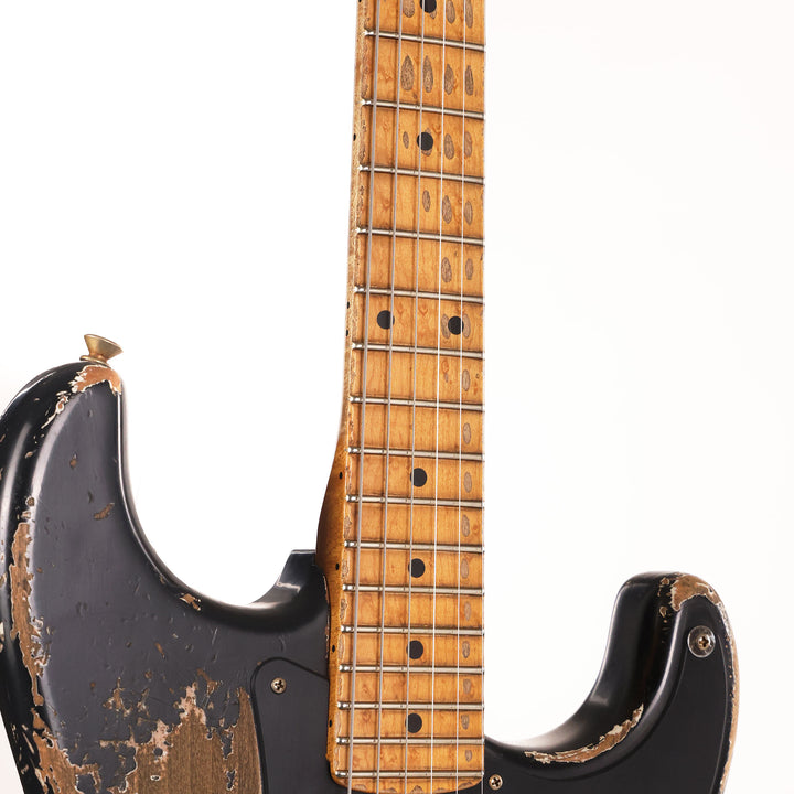Fender Custom Shop 1957 HS Stratocaster Hacksaw Relic Black over Olympic White Masterbuilt Jason Smith
