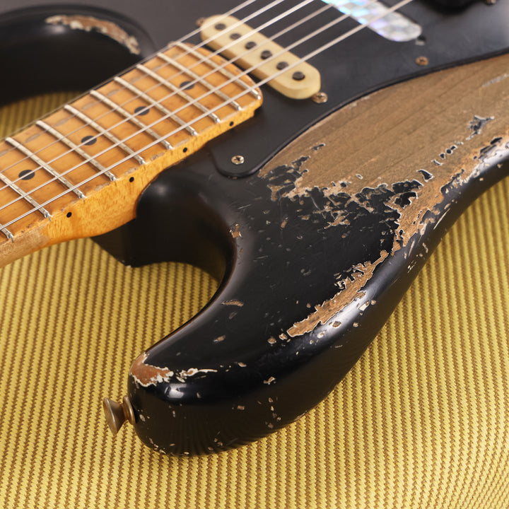 Fender Custom Shop 1957 HS Stratocaster Hacksaw Relic Black over Olympic White Masterbuilt Jason Smith