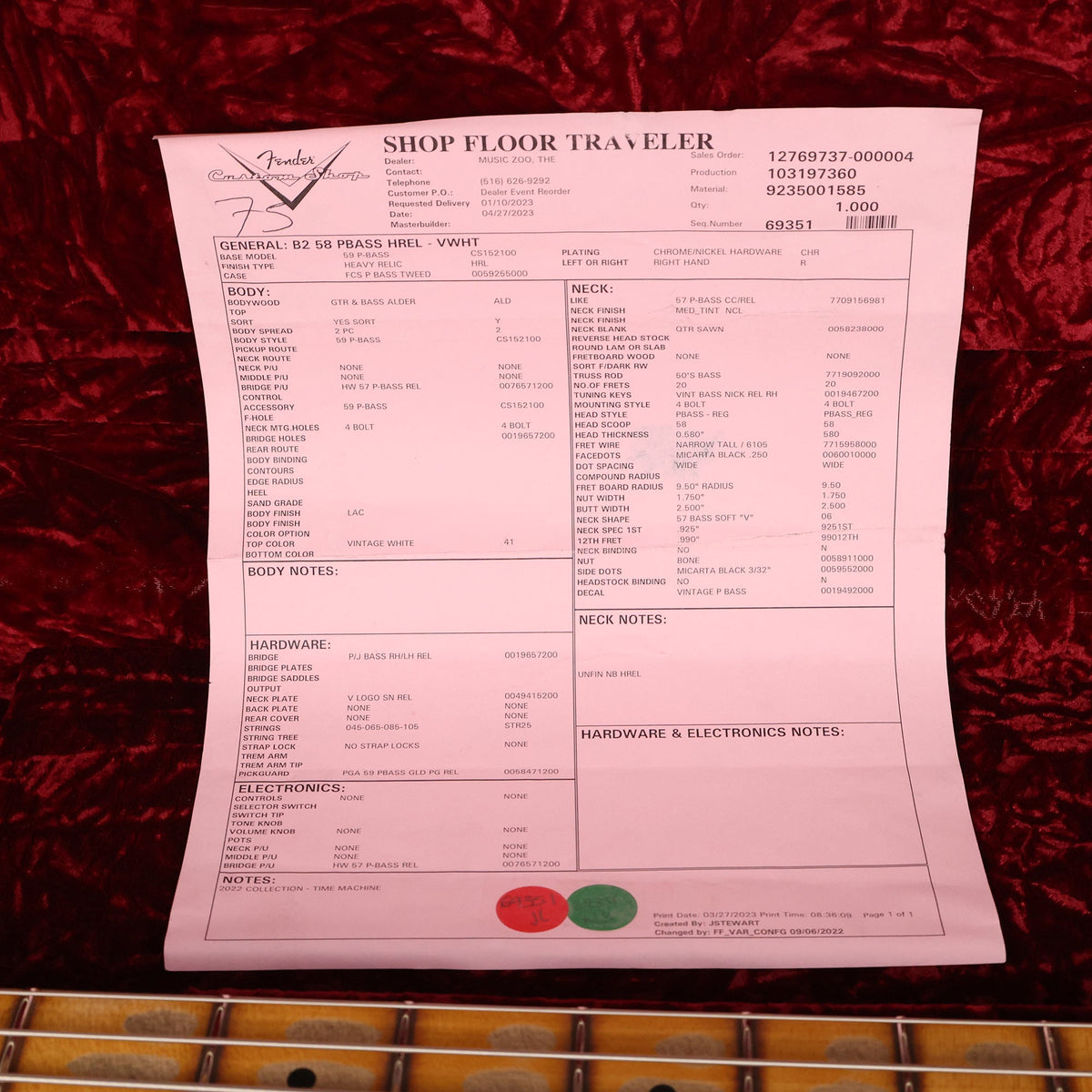 Fender Custom Shop 1958 Precision Bass Heavy Relic Vintage White 2023 — 11