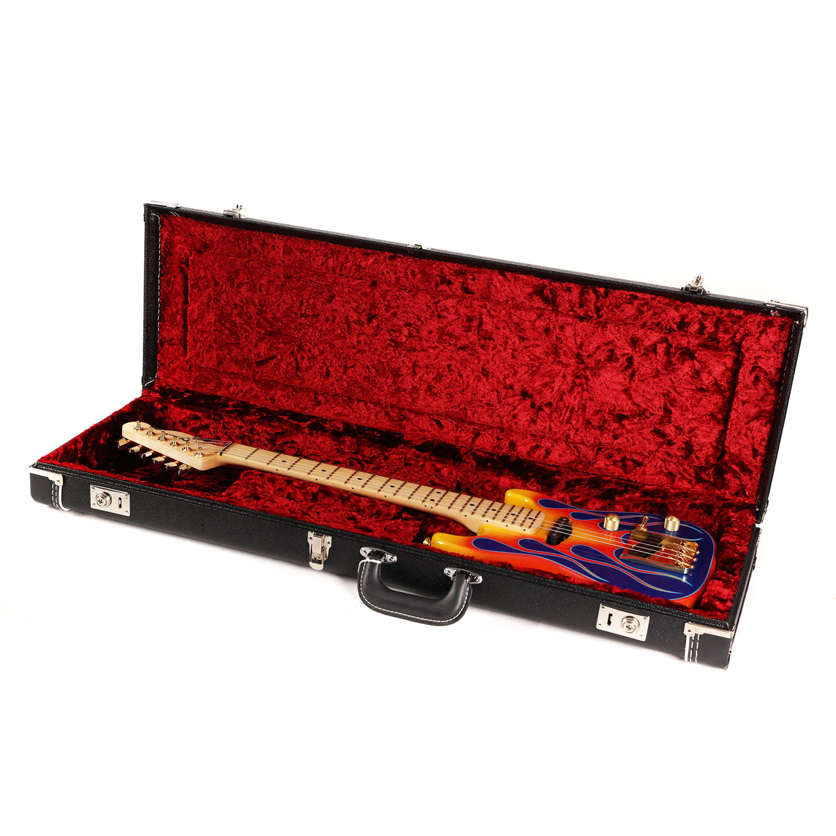 Charvel Custom Shop San Dimas Travel-Size Masterbuilt Red Dave Music Zoo Exclusive Dan Lawrence Flames — 11