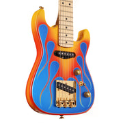 Charvel Custom Shop San Dimas Travel-Size Masterbuilt Red Dave Music Zoo Exclusive Dan Lawrence Flames