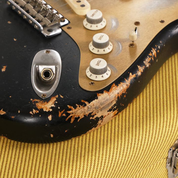 Fender Custom Shop 50s Stratocaster Heavy Relic Black over Violin Burst Masterbuilt Kyle McMillin
